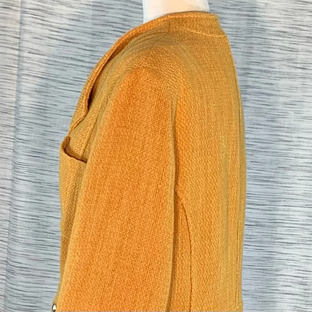 Chico's Mustard Twill Light Coat. - Picture 7 of 16